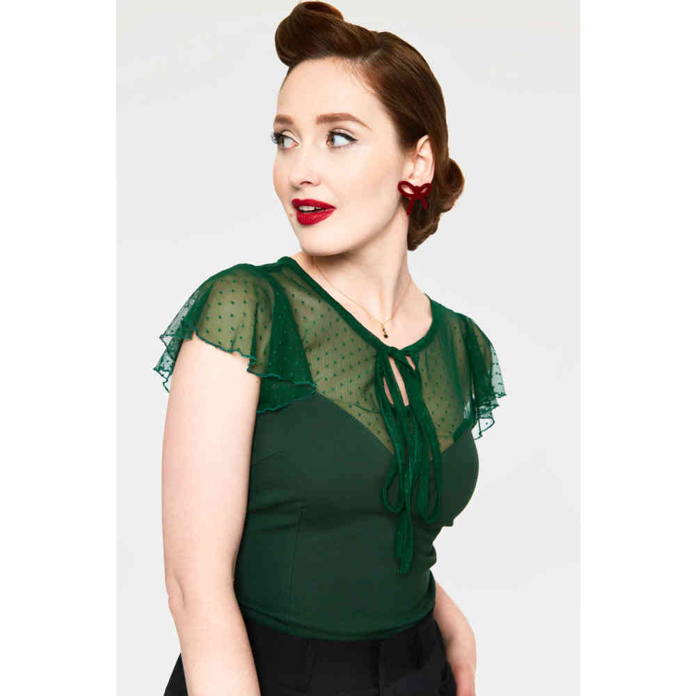 Voodoo Vixen - Samantha Mesh Top - Groen